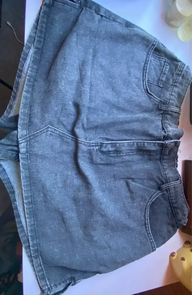 Mini falda short denim gris de Shein - 4