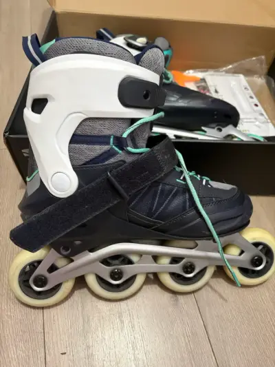 Patines en línea azul con blanco - miniatura 2