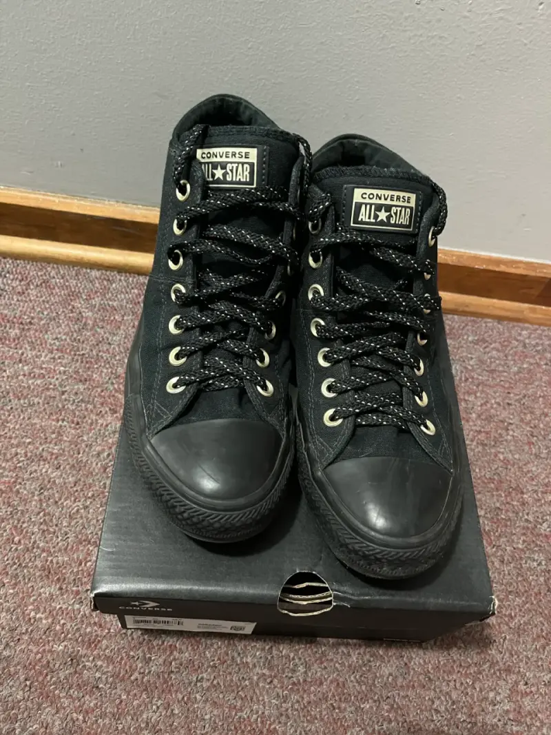 Zapatillas Converse negras con dorado de lona - 2