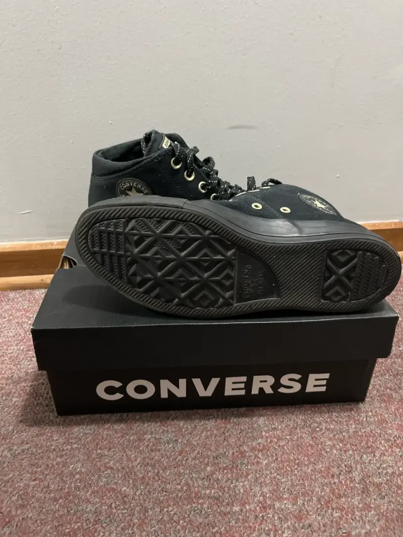Zapatillas Converse negras con dorado de lona - 6