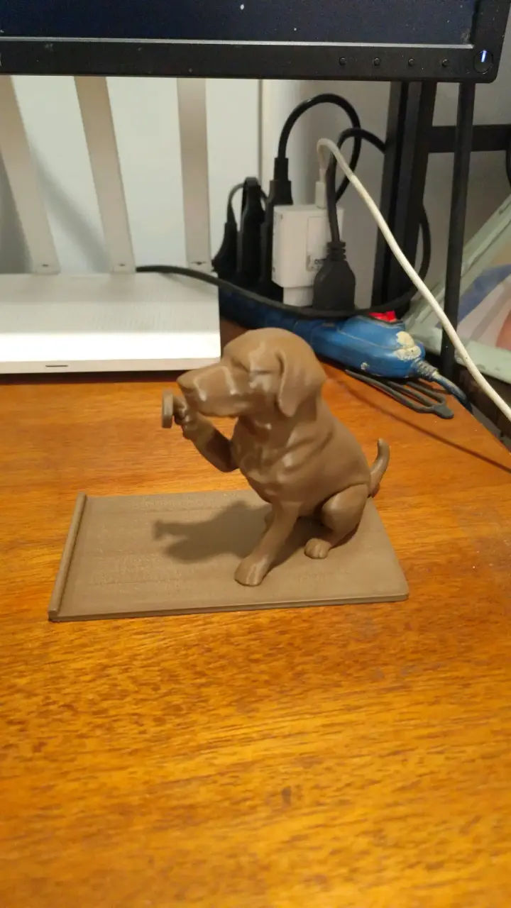 Soporte celular/tablet decorativa perro marrón 3d - 1