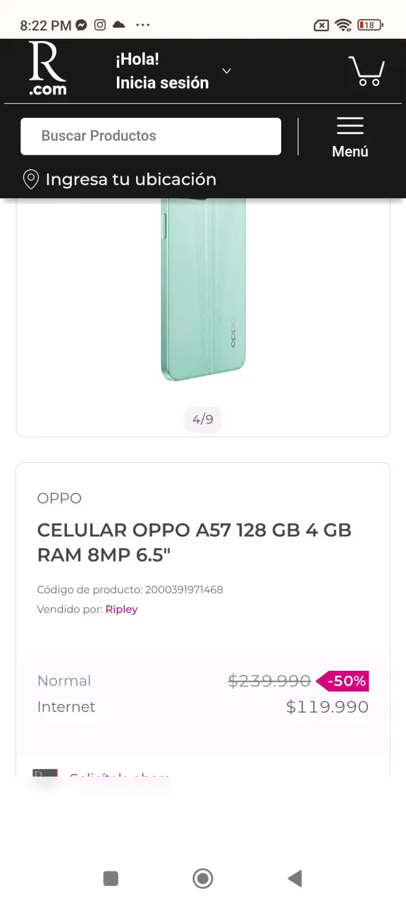 Celular OPPO A57 128GB verde - 1
