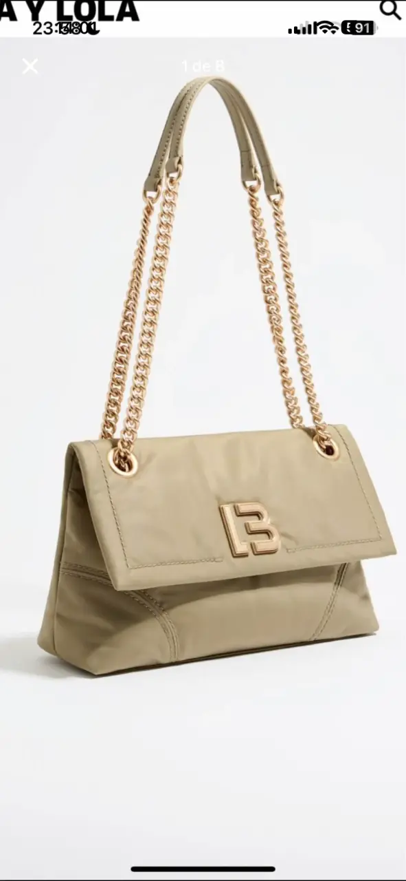 Cartera beige con cadena Bombay Lola - 1