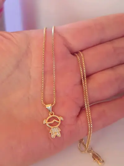 Collar enchapado en oro 45 cm - miniatura 2