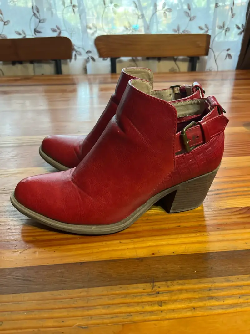 Botines rojos de cuero - 4
