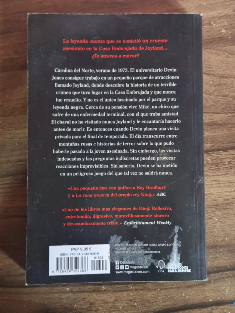 Libro Joyland de Stephen King - 2