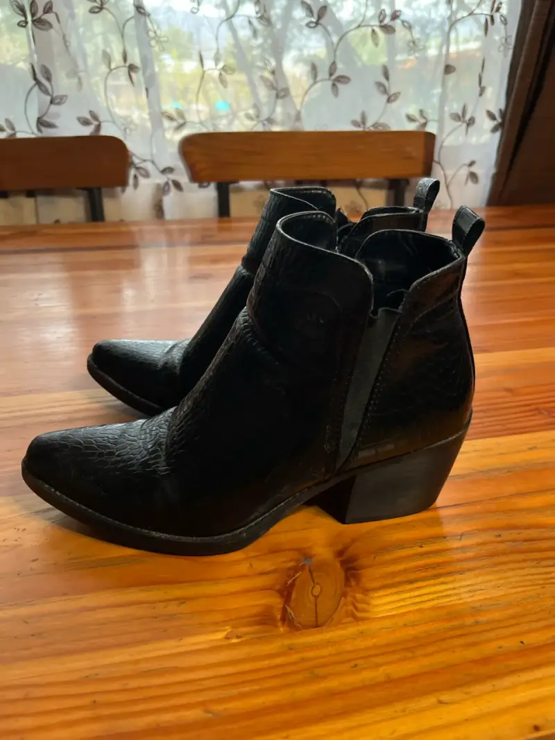 Botines negros de cuero sintético - 3