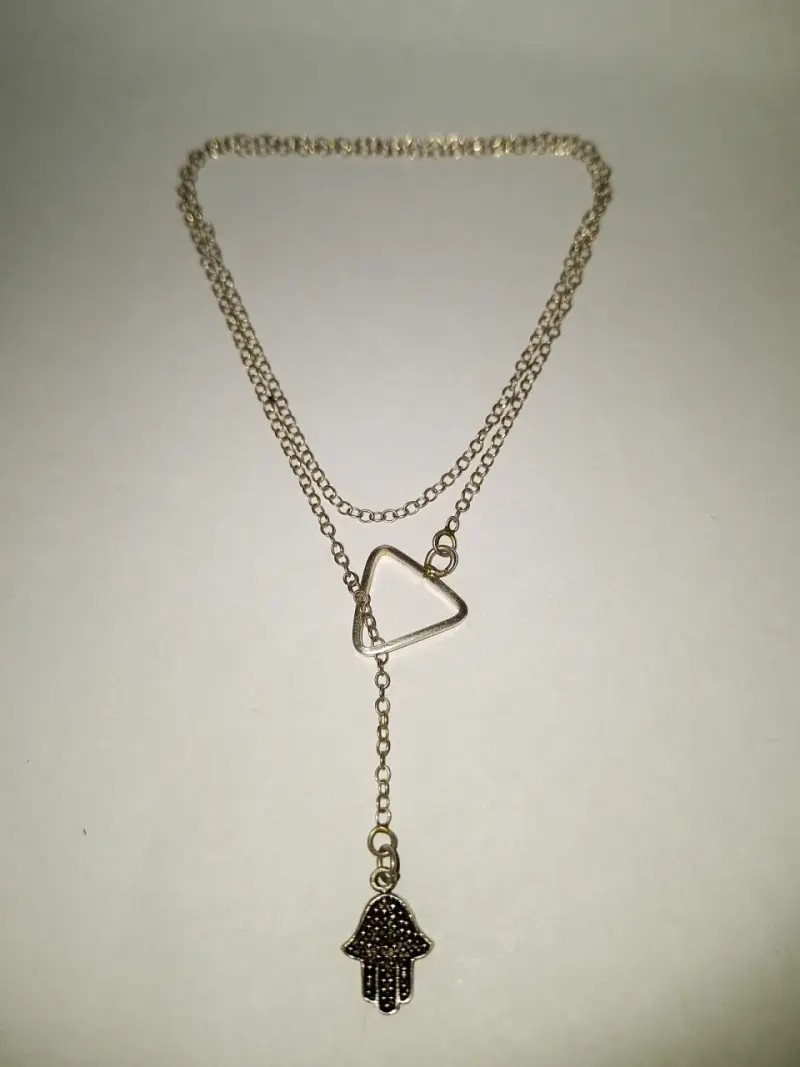 Collar Corbatero de Plata 925 - Mano de Fátima