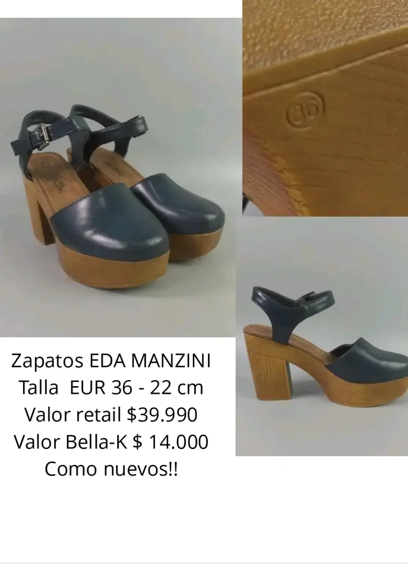 Zapatos EDA MANZINI azul tacón