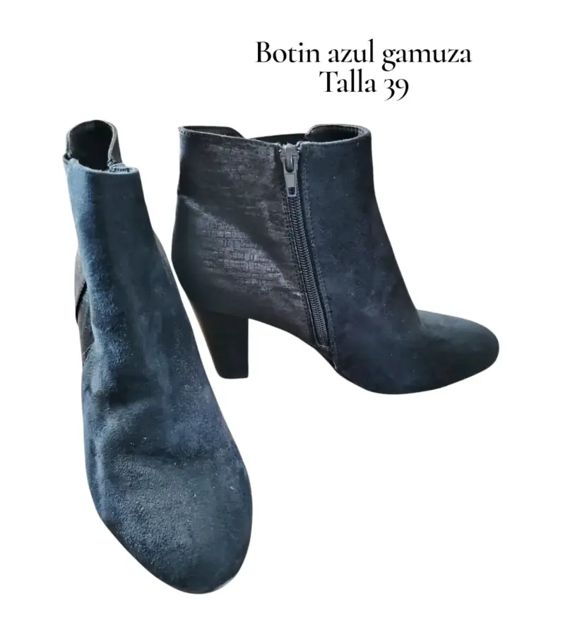 Botines azules de gamuza talla 39