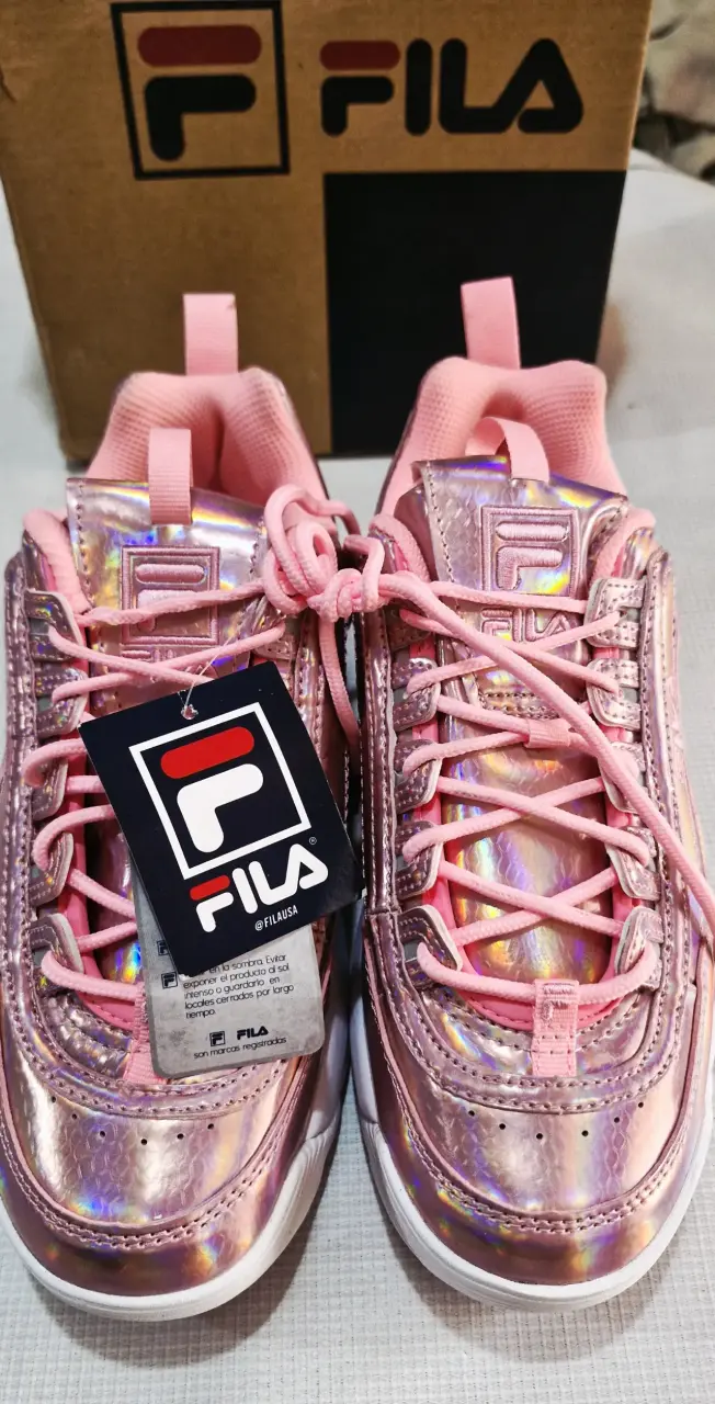 Zapatillas Fila rosadas brillantes talla 39 - 5