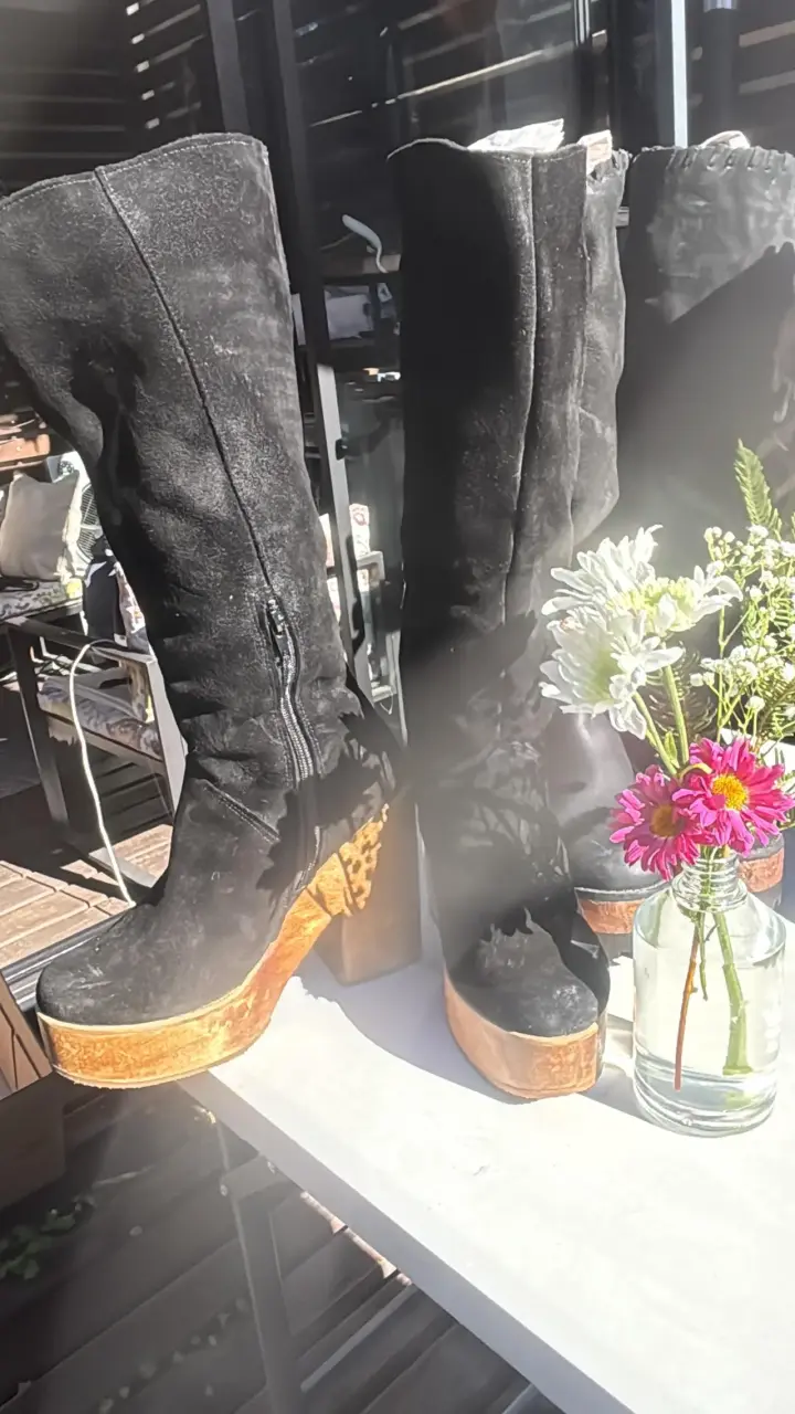 Botines de cuero negro con hebilla - 5