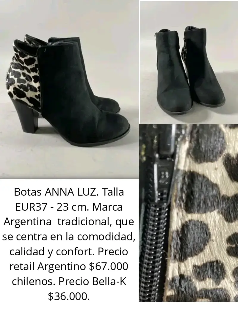 Botines ANNA LUZ negro y animal print