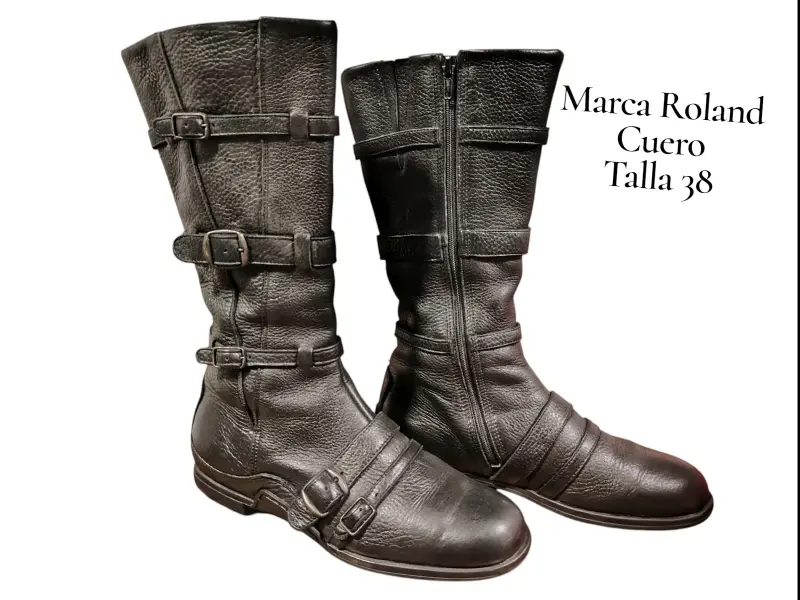 Botas de cuero negro Roland