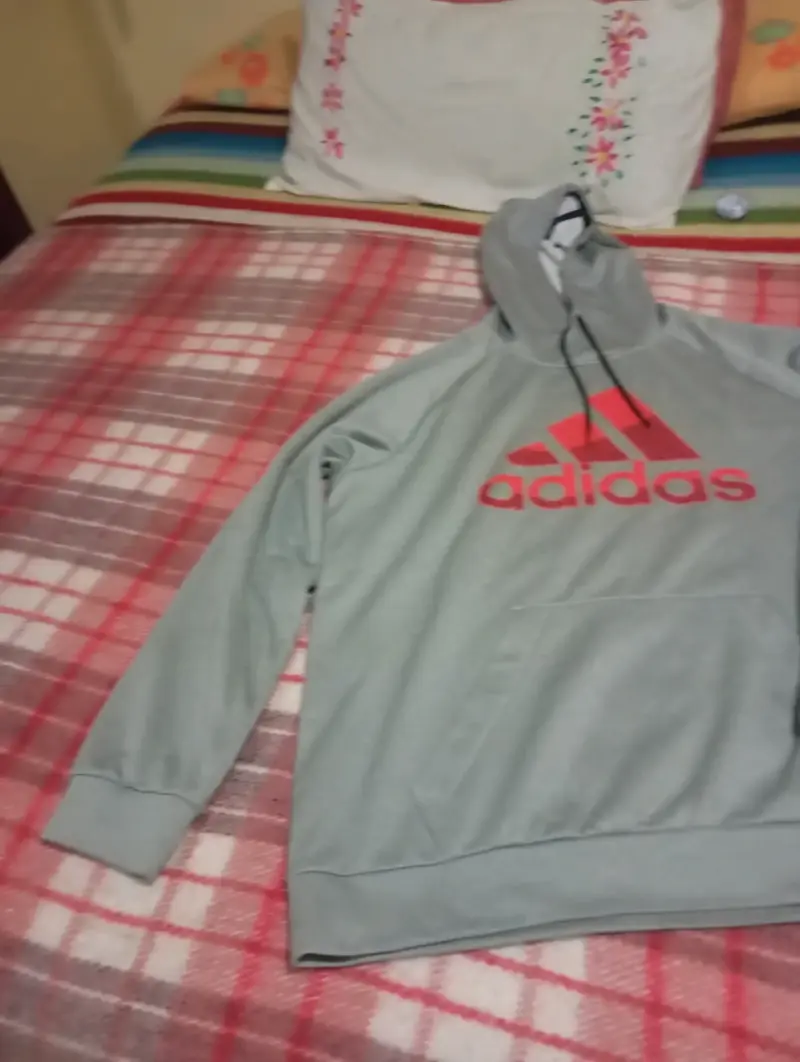 Polerón gris Adidas con capucha XL - 3
