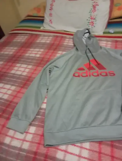 Polerón gris Adidas con capucha XL - miniatura 3
