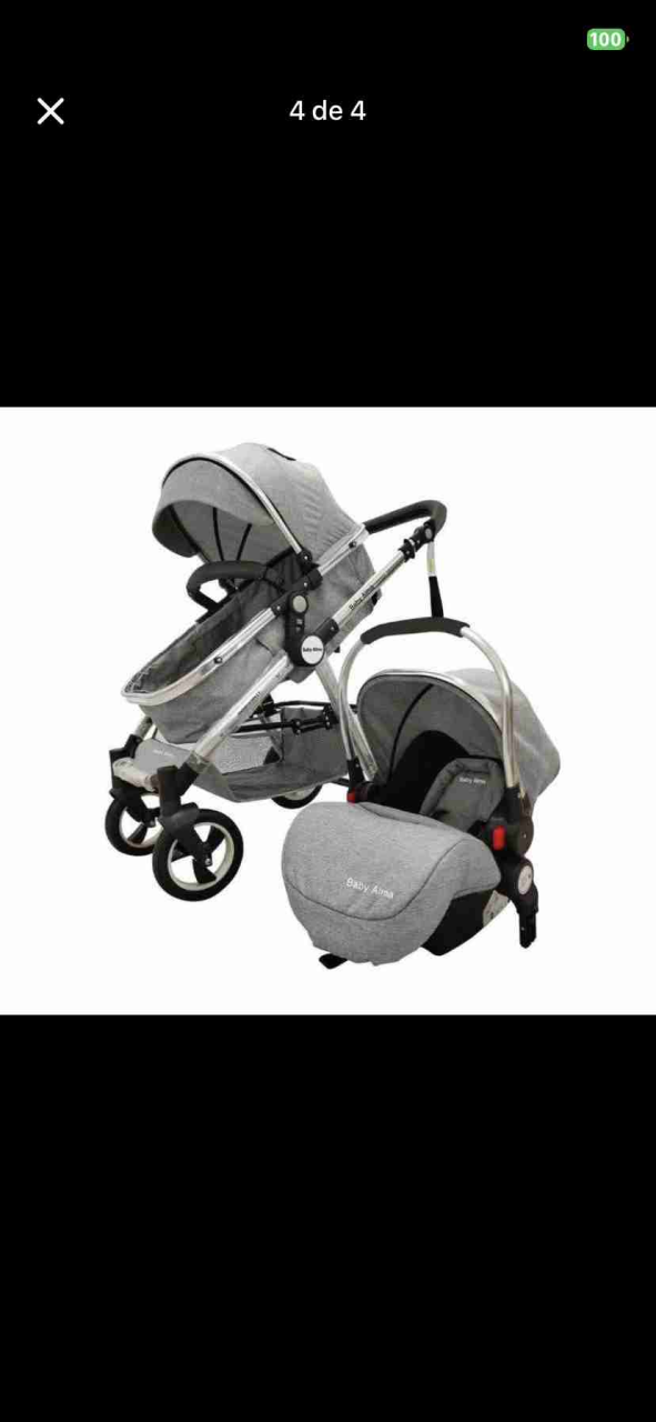 Coche para bebés gris compacto - 1