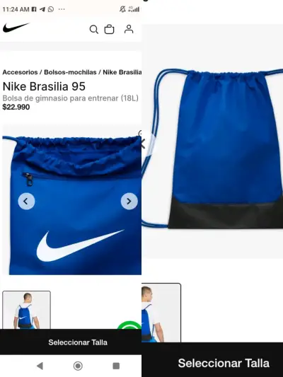Bolsa deportiva negra  Nike Brasilia - miniatura 1