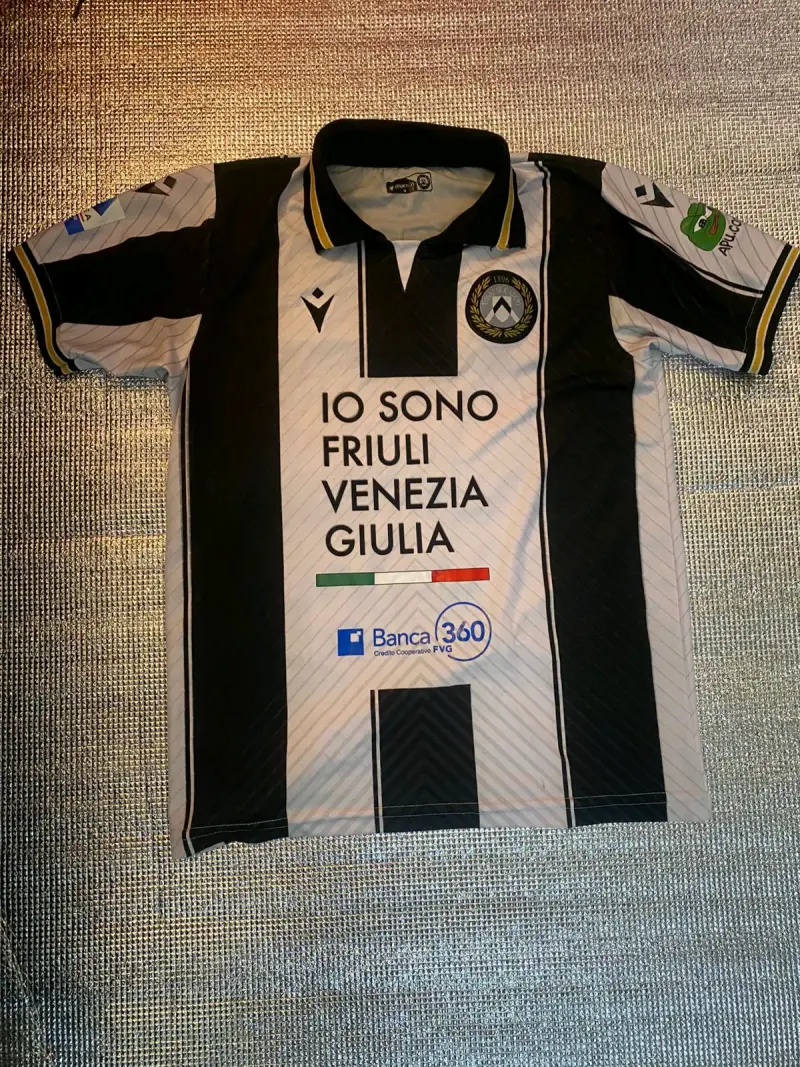 Camiseta fútbol blanca y negra Udinese - 1