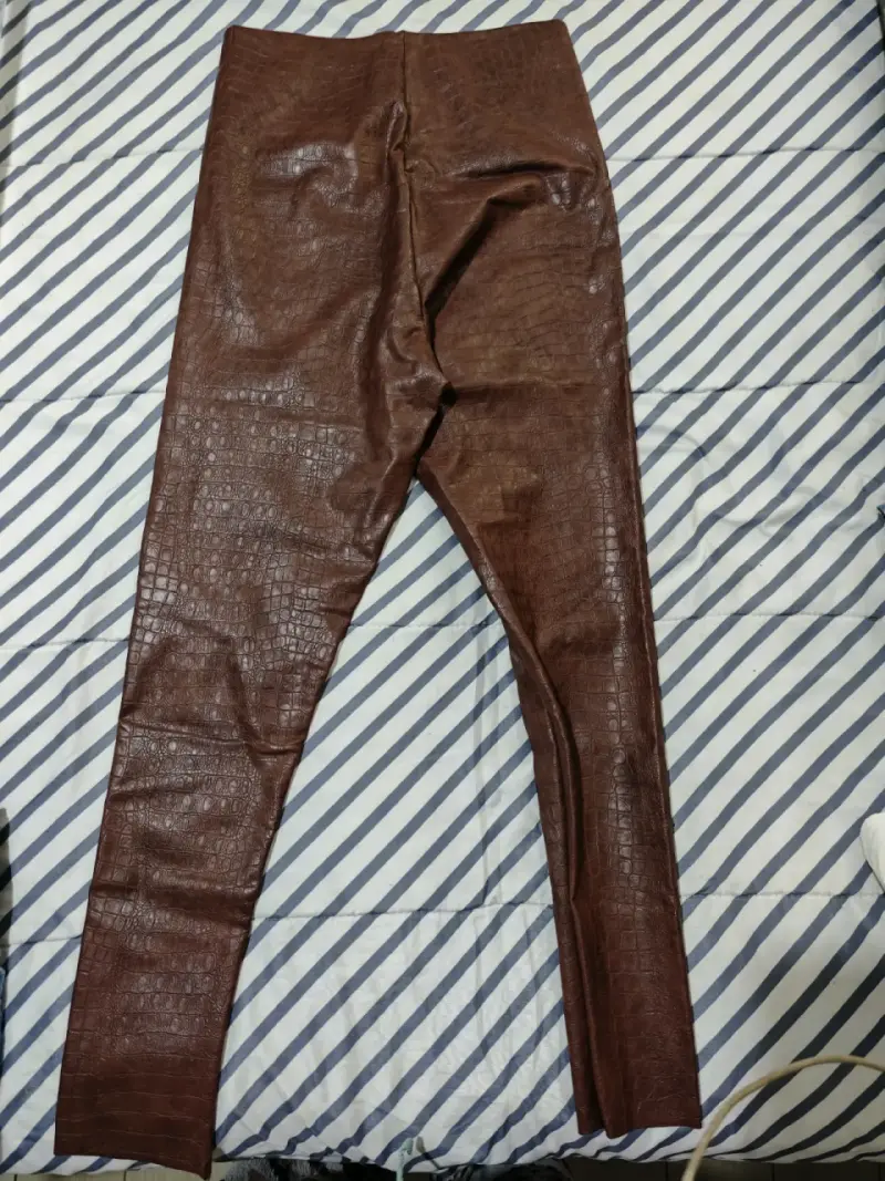 Leggings marrones tipo cuero - 1