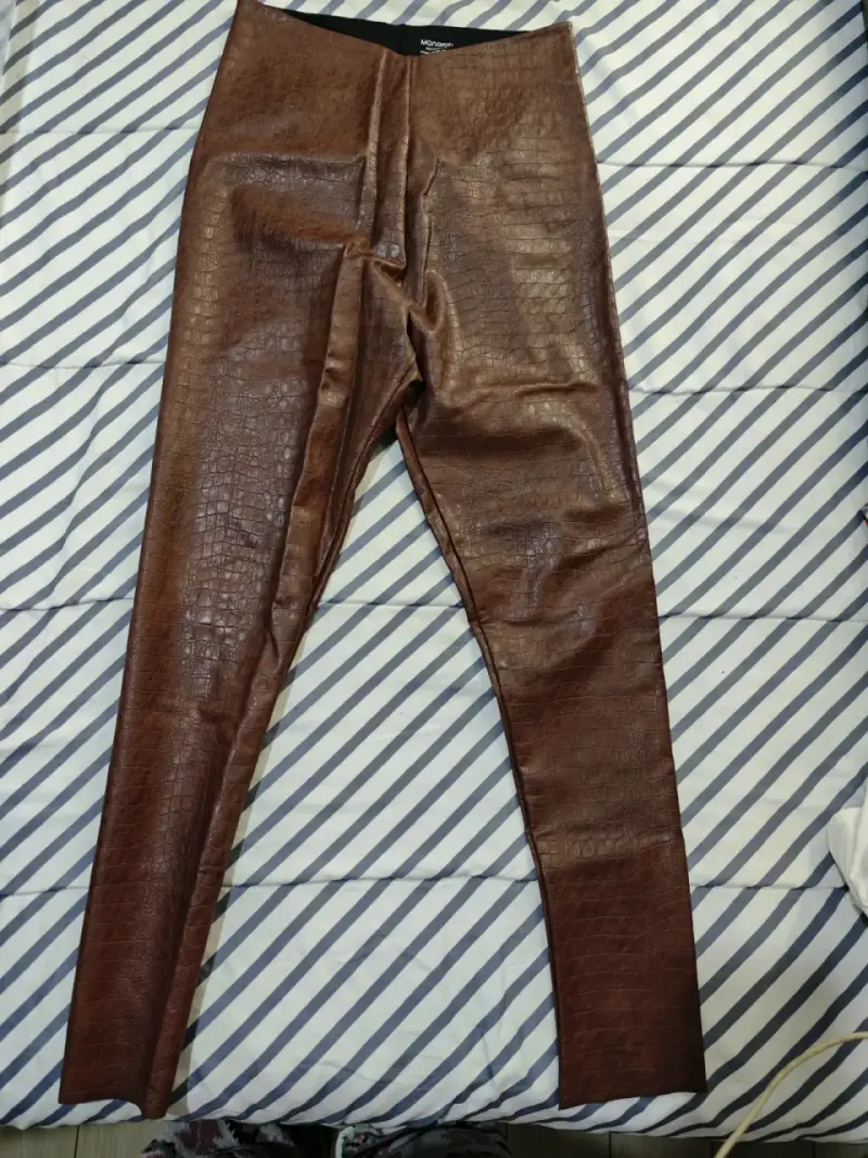 Leggings marrones tipo cuero - 2