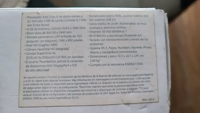 Laptop MacBook Pro - 5