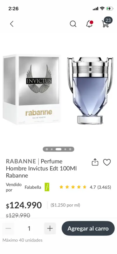 Perfume Invictus Rabanne 100 ml - miniatura 2