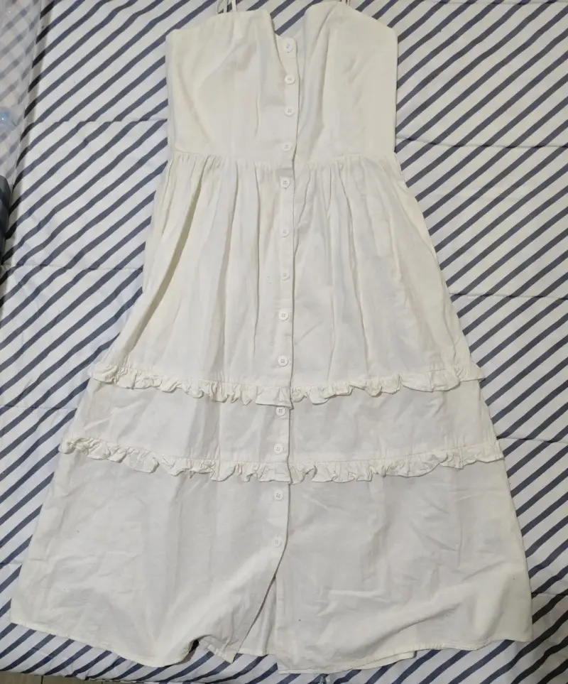 Vestido blanco con tirantes - 1