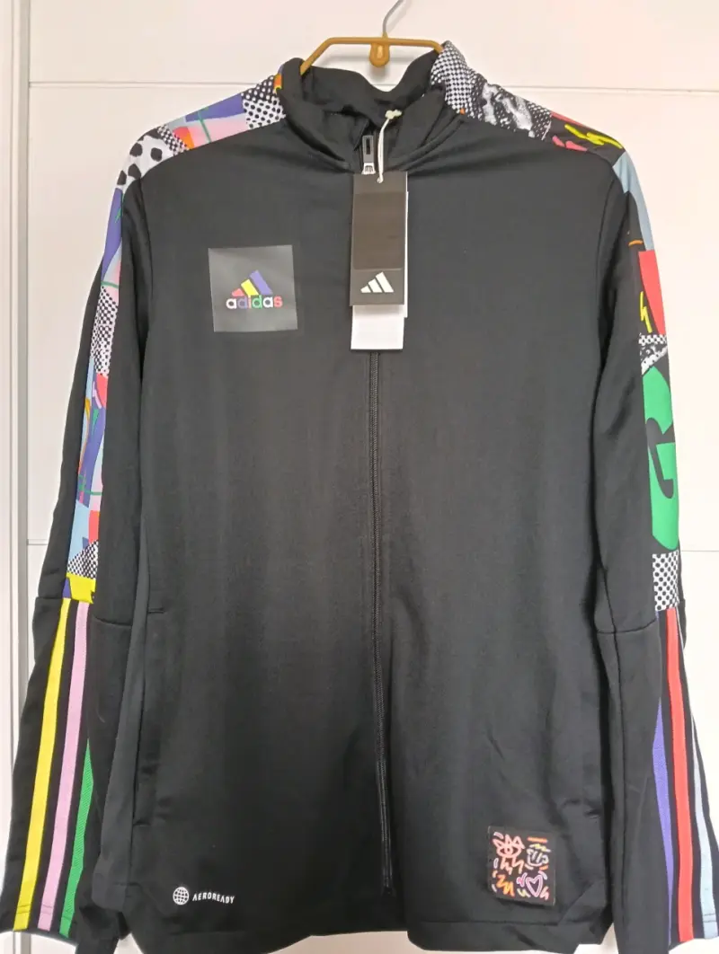 Poleron adidas negra multicolor - 1