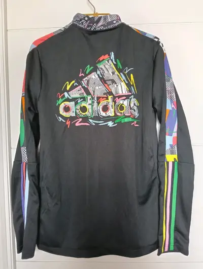 Poleron adidas negra multicolor - miniatura 2