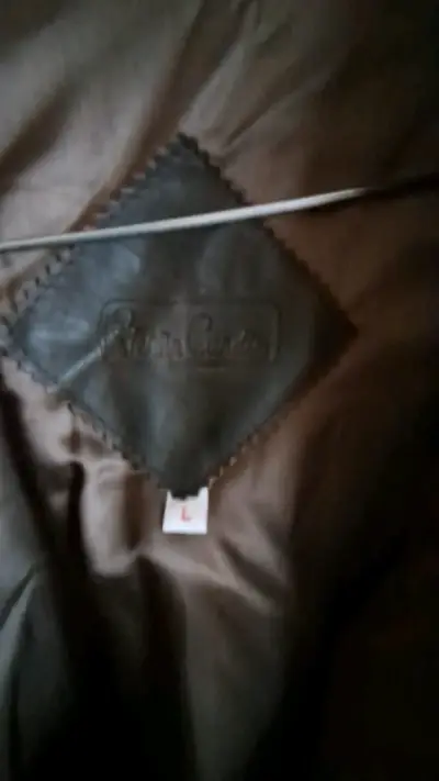 Chaqueta de cuero marrón - miniatura 1