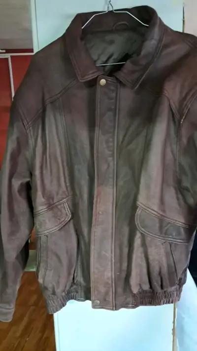 Chaqueta de cuero marrón - miniatura 3