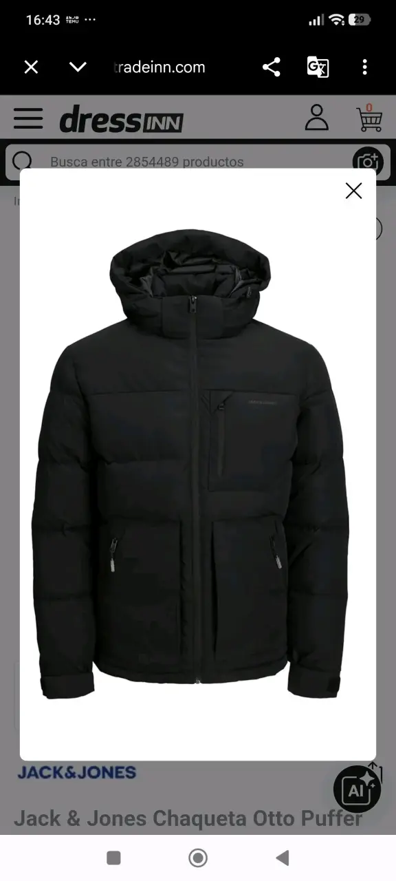Chaqueta negra acolchada - 1