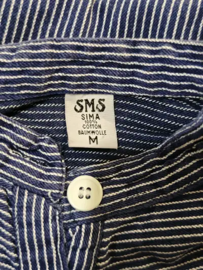 Blusa rayada azul con botones - miniatura 3