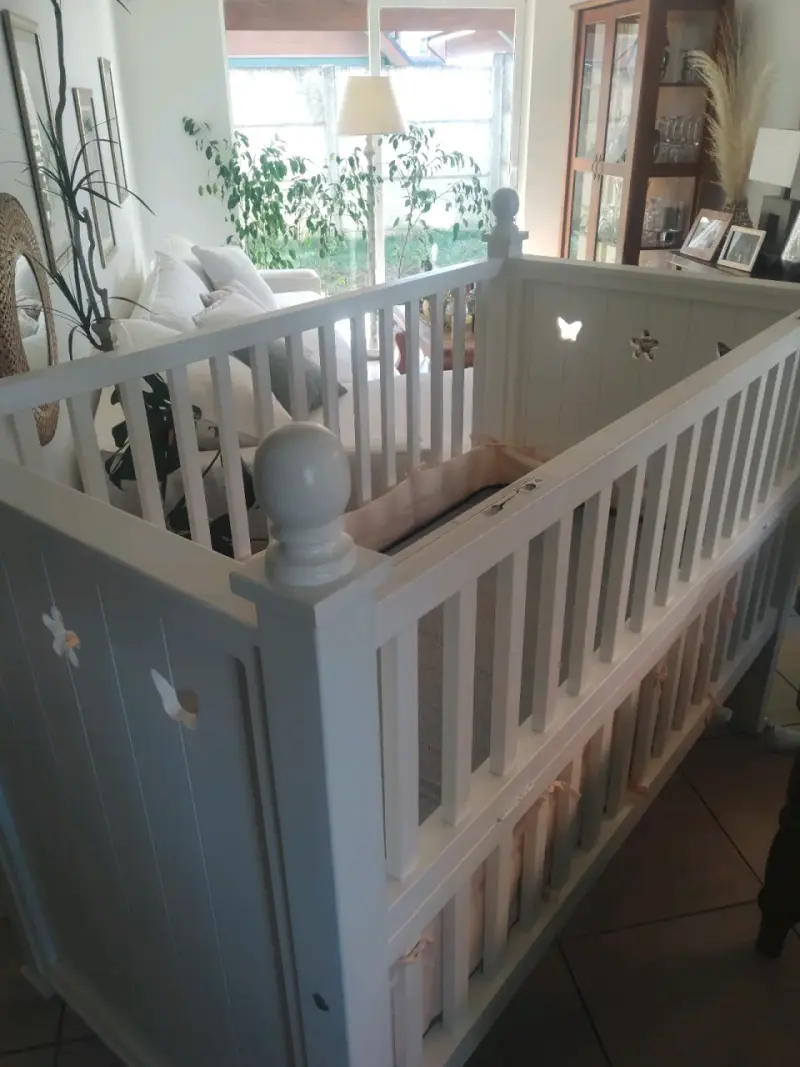 Cuna blanca de madera - 3