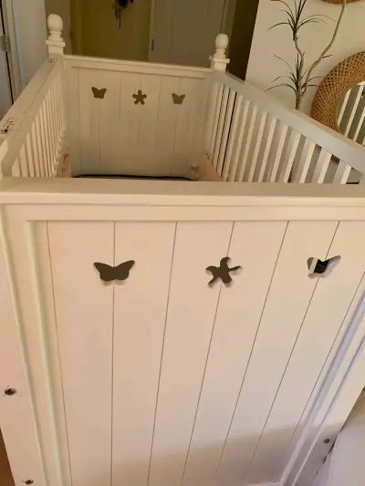 Cuna blanca de madera - miniatura 6