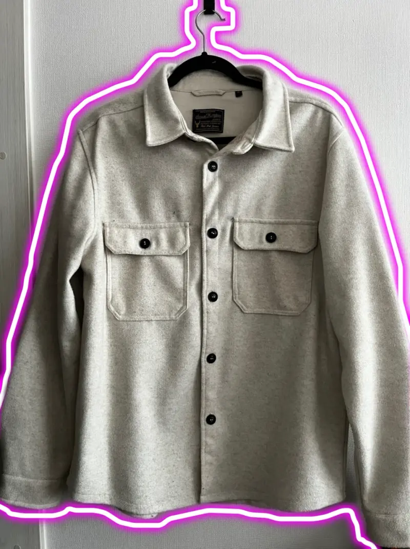Chaqueta beige de lana casual
