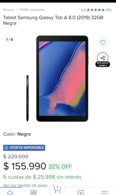 Tablet Samsung Galaxy Tab A 8.0 32GB - miniatura 1