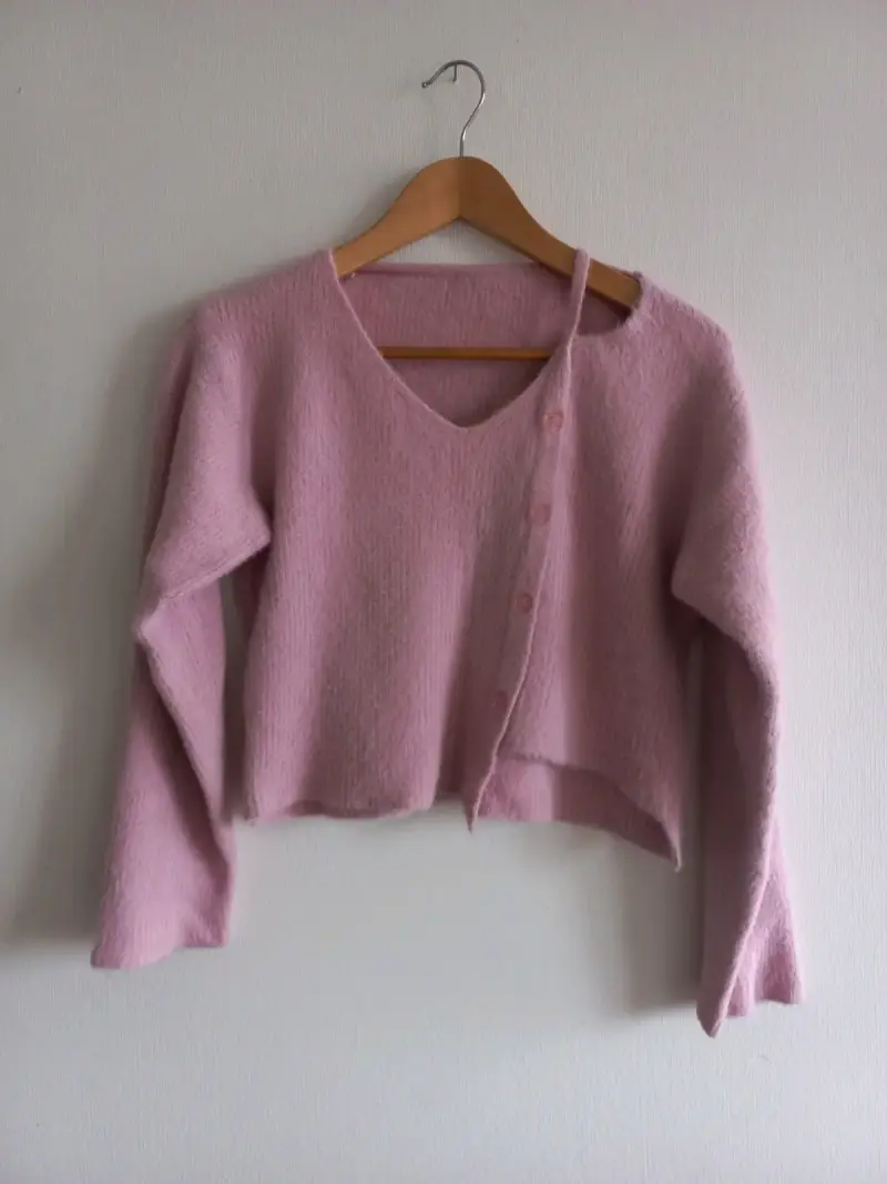 Chaleco rosa de lana - 1