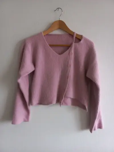 Chaleco rosa de lana - miniatura 1