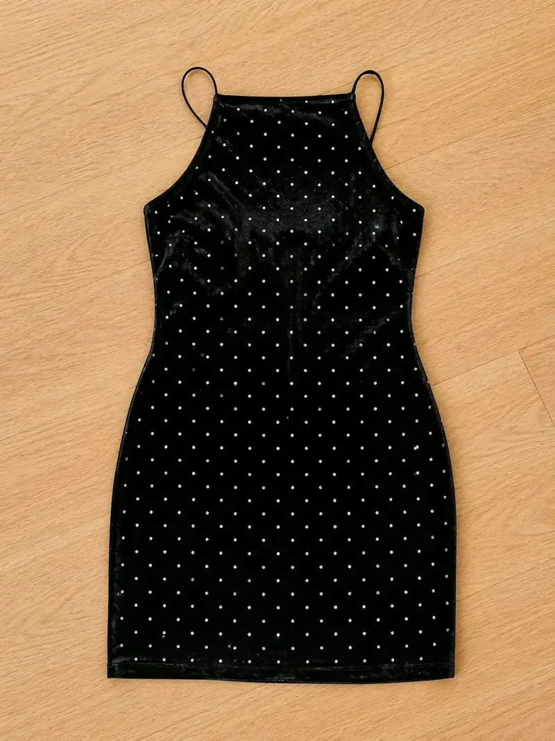 Vestido negro con puntiagudos