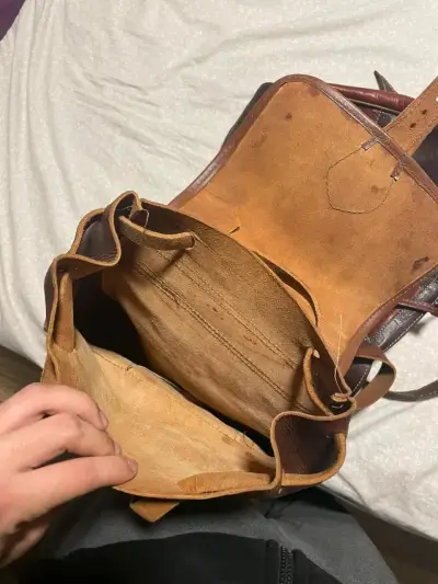 Mochila de cuero marrón - miniatura 4
