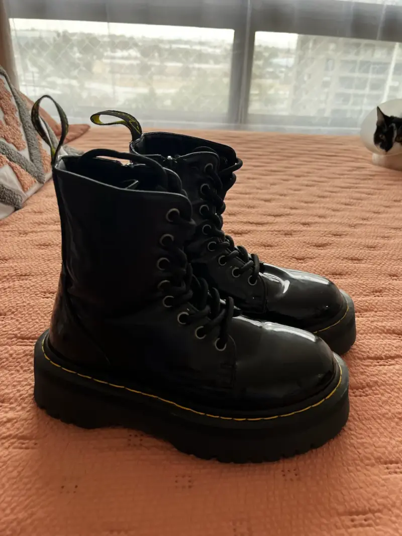 Botines negros de charol para mujer - 2