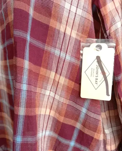 Blusa cuadriculada naranja y rojo - miniatura 3