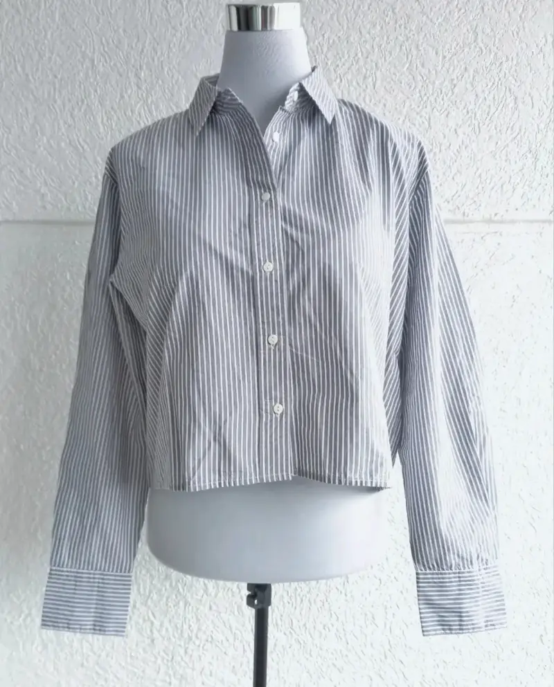 Camisa a rayas gris - 1