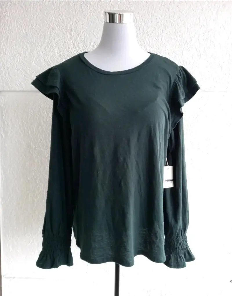 Blusa verde manga larga - 1
