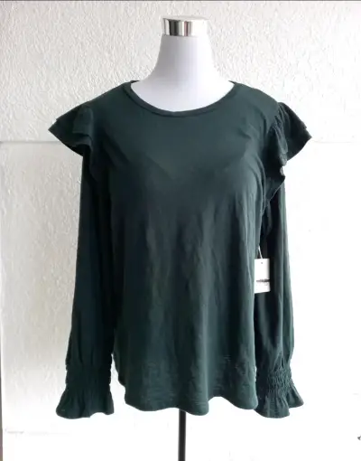 Blusa verde manga larga - miniatura 1