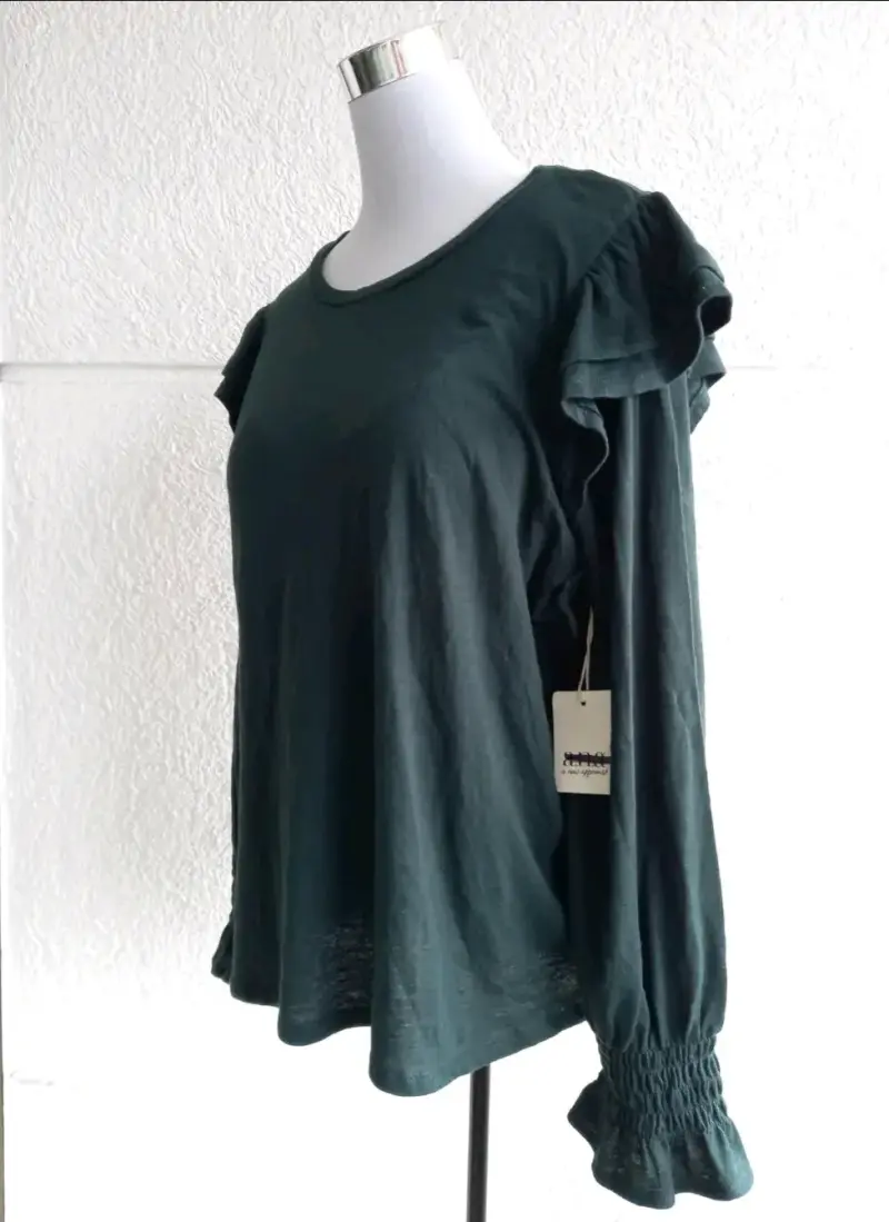 Blusa verde manga larga - 2