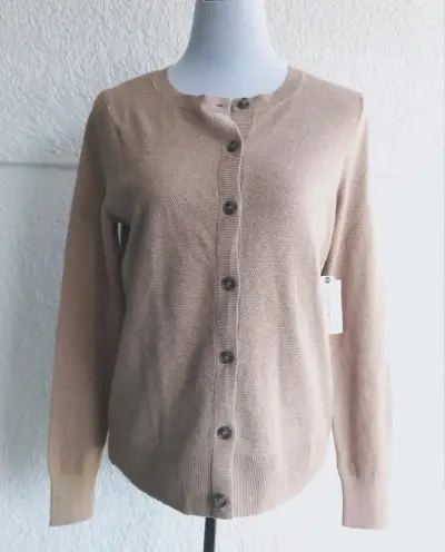 Cardigan beige con botones - miniatura 1