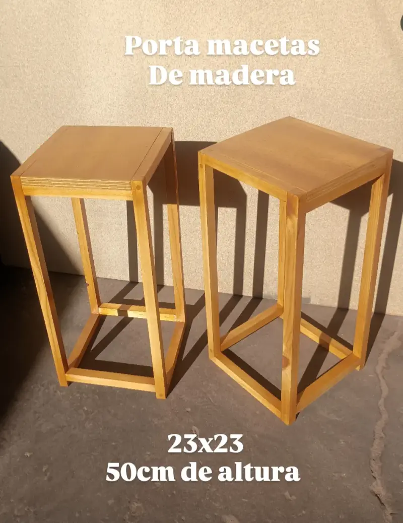 Porta macetas de madera - 1